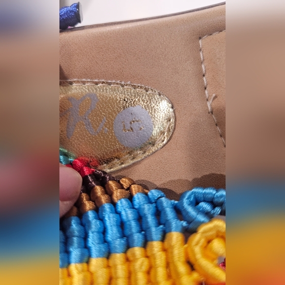 LAURA R Handwoven Colorful Wedges In Multi. Adjustable Back. Size 5(fits Like 6) - Picture 16 of 16